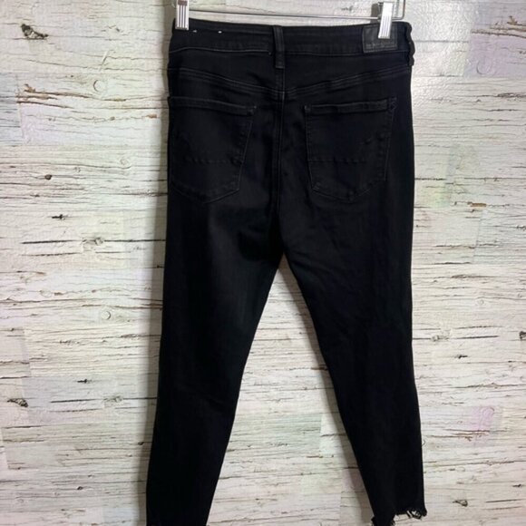 American Eagle Outfitters High Rise Black Jeans high rise jegging distressed 8 - Picture 7 of 9